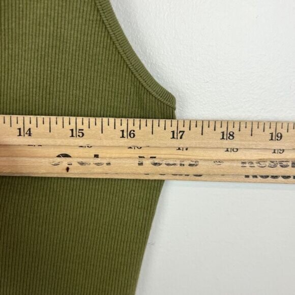 Aerie Women's XL Forrest Green Sleeveless Knit One Piece Bodysuit Ribbed Low Ope - Picture 7 of 11